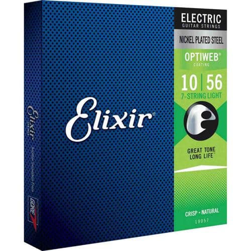 Elixir Optiweb 19057 Jeu de cordes light guitare électrique 7 cordes