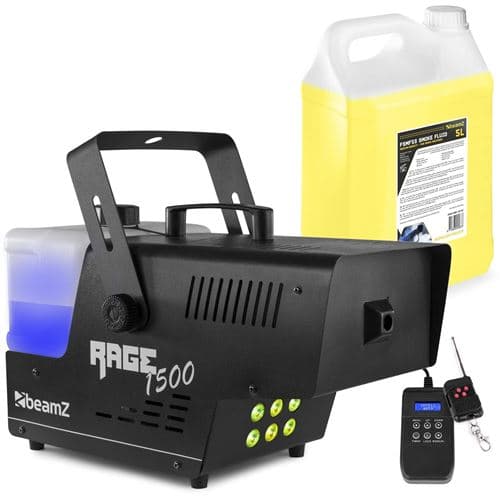 BEAMZ RAGE1500LED Machine à fumée avec 5 litres de liquide idéal pour animer vos soirées