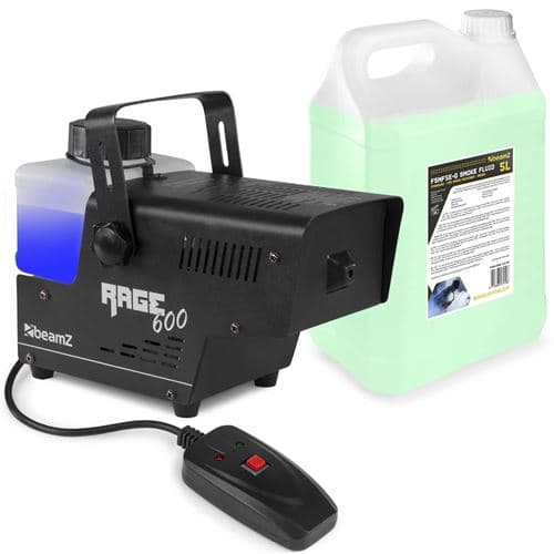 BEAMZ RAGE600I Machine à fumée avec 5 litres de liquide idéal pour animer vos soirées