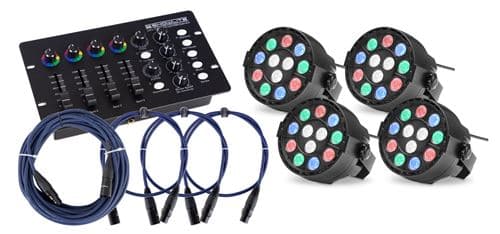 Showlite SPS-121 LED Smart Party spot en set avec contrôleur DMX et