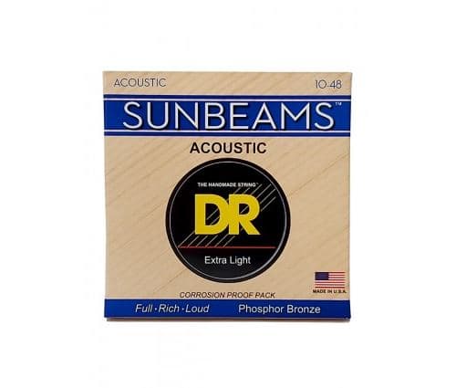 Dr RCA-10 Sunbeam Phosphor Bronze, jeu guitare acoustique, Extra Light 10-48
