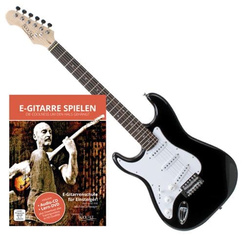 Rocktile Pro ST3-BK Gaucher (Lefty) Guitare Électrique Noire + École de