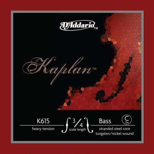 Daddario D Addario K615 3/4H seule (Do, Mi étendu) contrebasse Kaplan, manche 3/4, Heavy