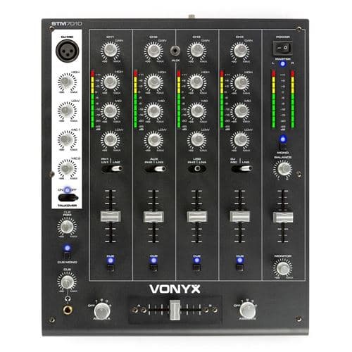 Skytec STM-7010 canaux, USB, Jack 3,5, interrupteur Talkover, crossfader remplaçable, sortie Booth réglable