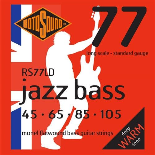 Rotosound RS77LD Jazz Bass Monel Flatwound Long Scale 45-105 Cordes guitares basses 4