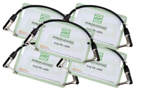 Pronomic Stage INST-A-030 câble patch fiche coudée 0,3 m lot de 5