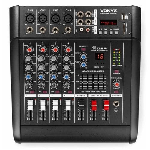 Vonyx AM5A canaux, amplificateur intégré 2x 500W, BT/MP3/USB/SD