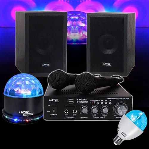 Ibiza Sound Karaoké 2x50W STAR2MKII + SUNMAGIC RVB Mini Diams