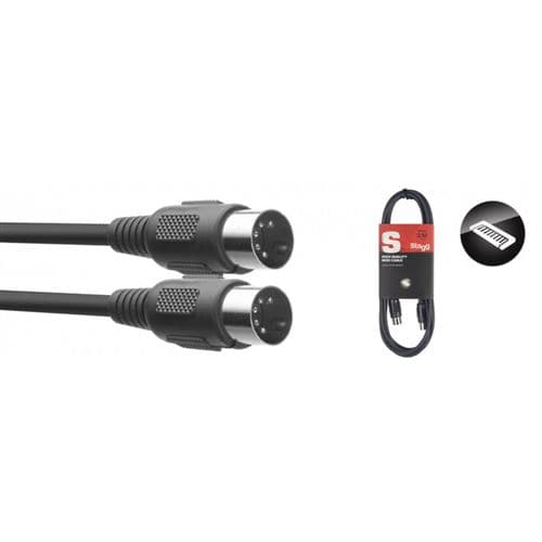 Stagg SMD10 E MIDI, DIN/DIN (m/m), 10 m, connecteurs en plastique