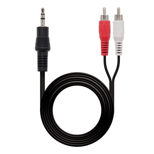 Nanocable vers 2RCA, JACK3.5/M-2xRCA/M, 10mts