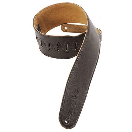 Levy's Leathers Levys Leathers M4GF-DBR sangle de guitare en cuir rembourrée, marron