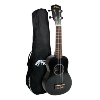 Tiger UKE7-BK Ukulélé soprano avec Housse pour Débutant Noir