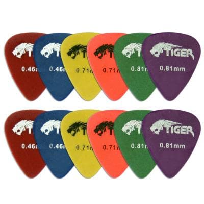Tiger GAC64-12 Pack de 12 Médiators de surface mat Multicolore