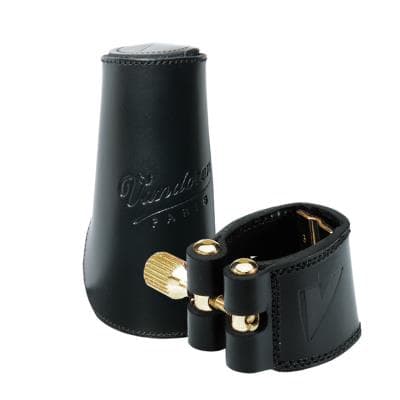 Vandoren Saxophone Ligature Cuir Alto et Couvre BEC LC27L Ligature saxophone Alto