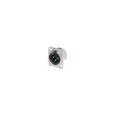 Neutrik Embase xlr, 3 points male, argente, nickel, type d